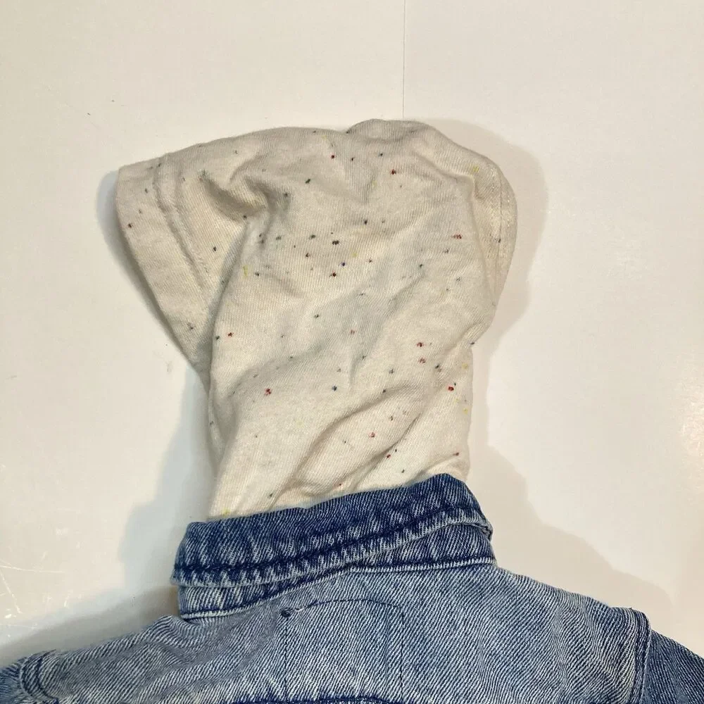 Zara Baby Girl x Pink Panther Terry Hood Love Denim Jacket 9-12m